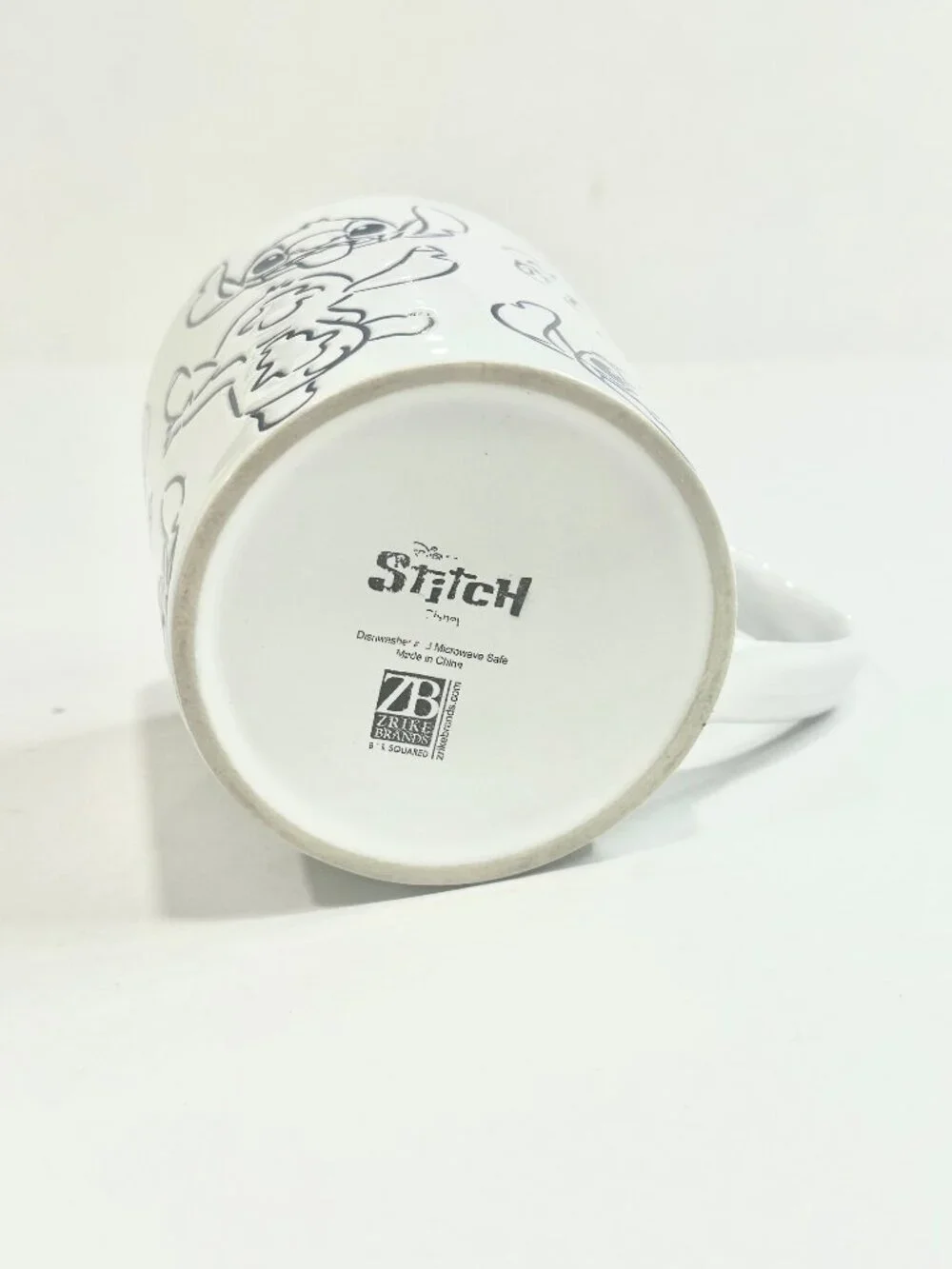 Disney Lilo and Stitch Coffee Mug Sketch of Stitch Design White & Blue 4
